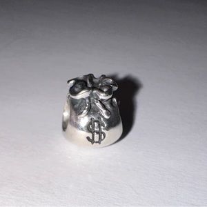 SILVER PANDORA CASH BAG CHARM